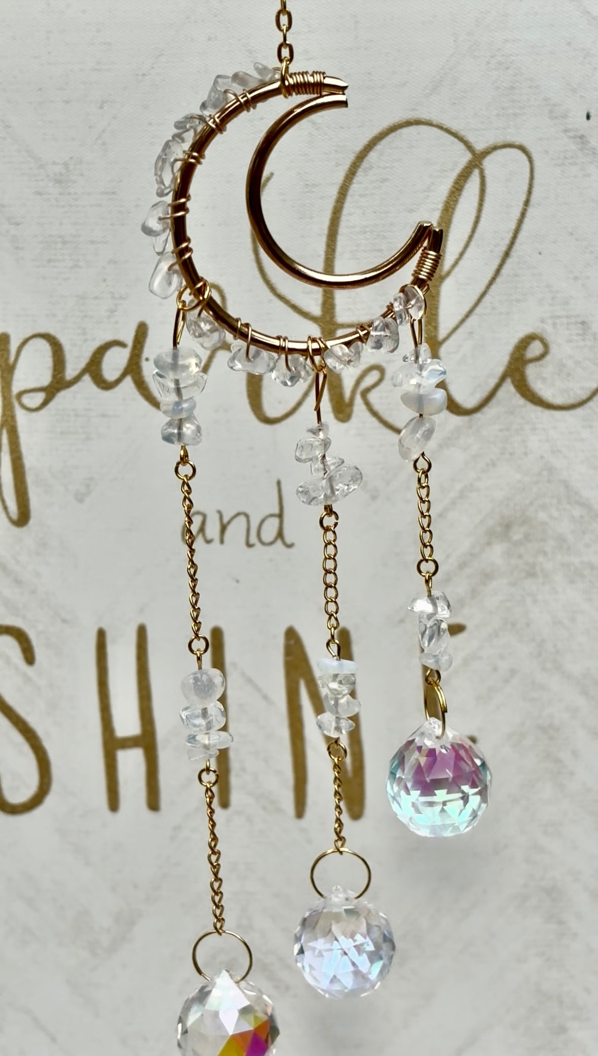 Crystal Cresent Moon Suncatchers