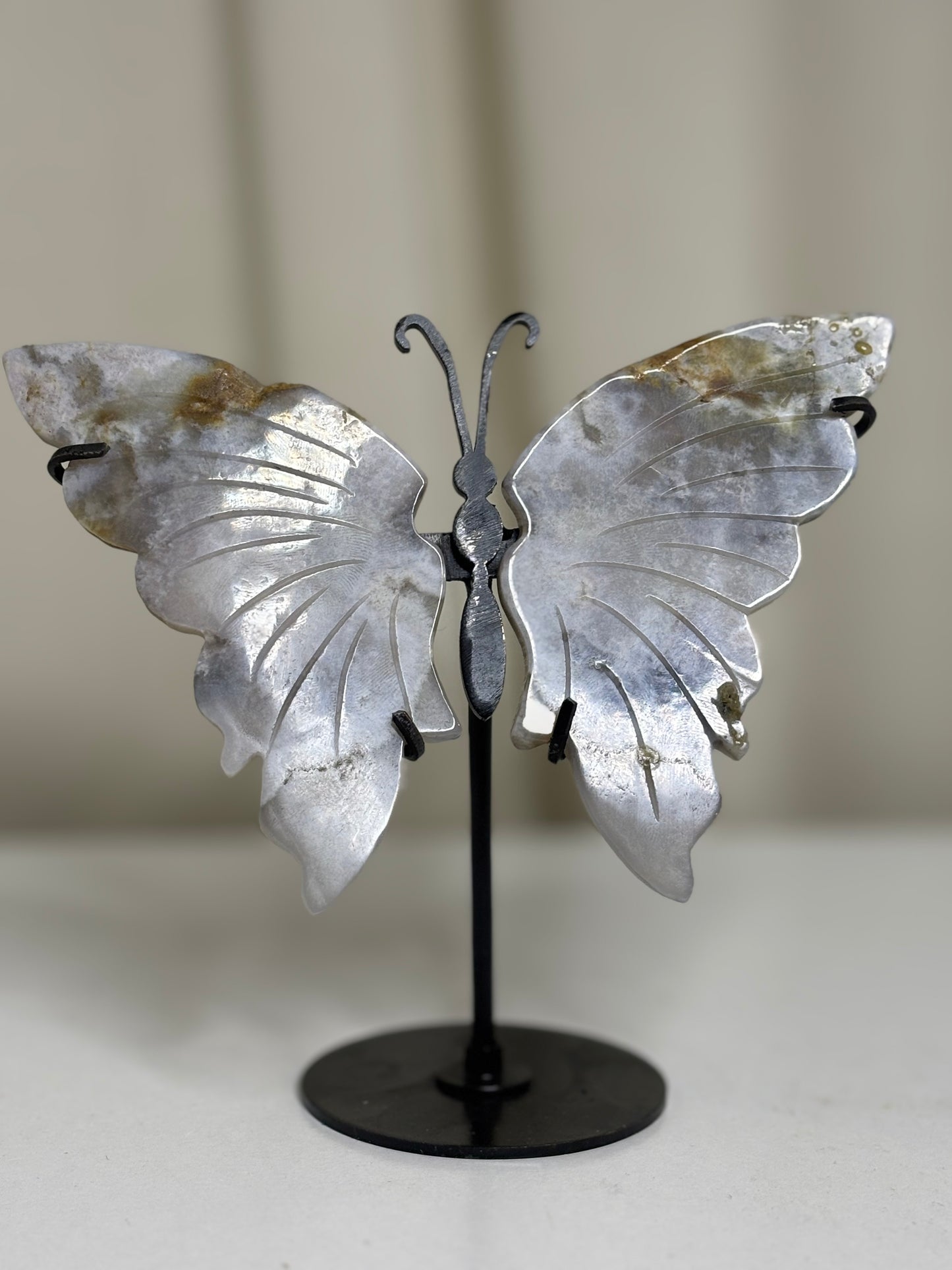Agate Butterfly Wings on Stand