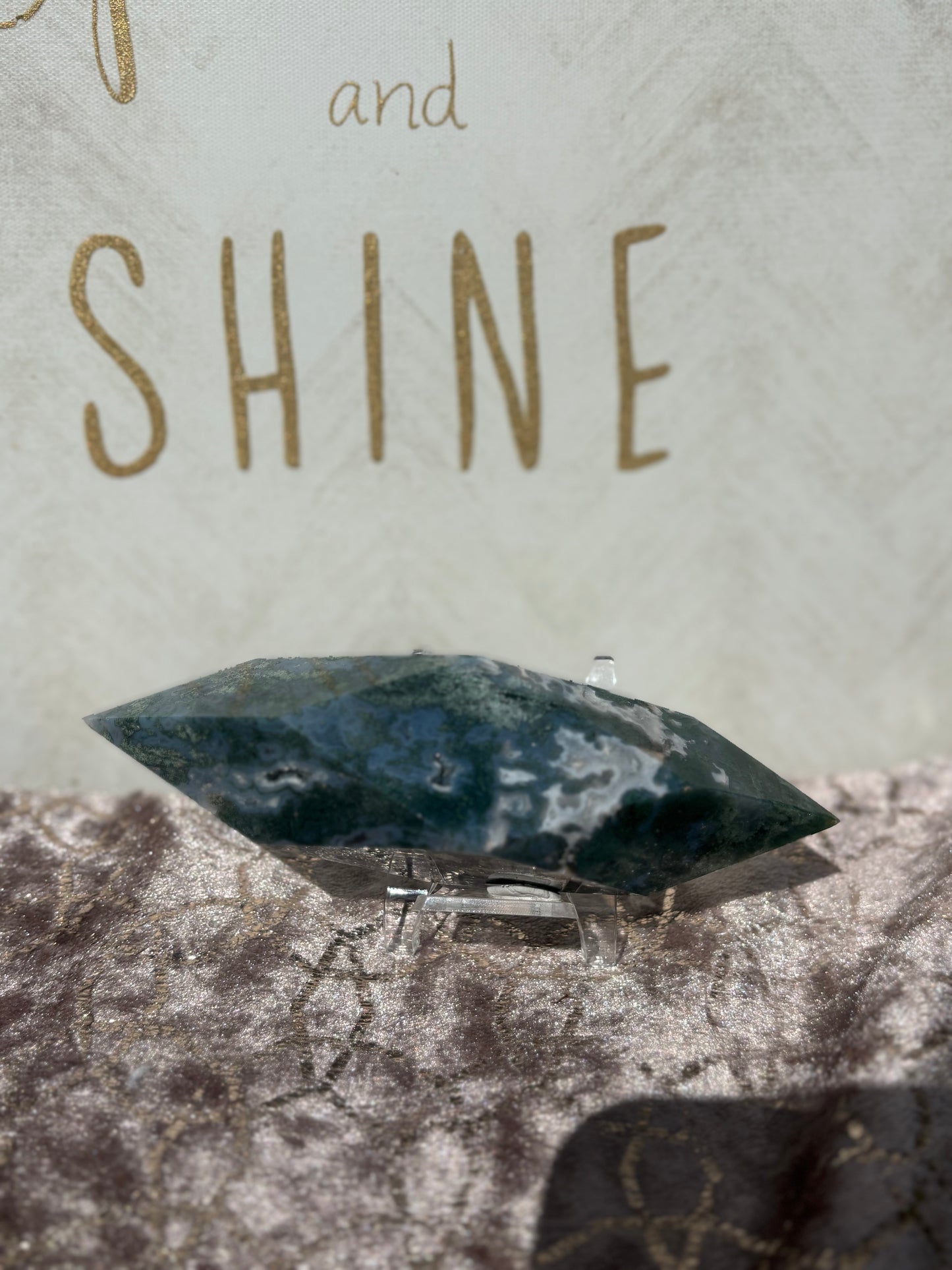 Moss Agate Prism Crystal