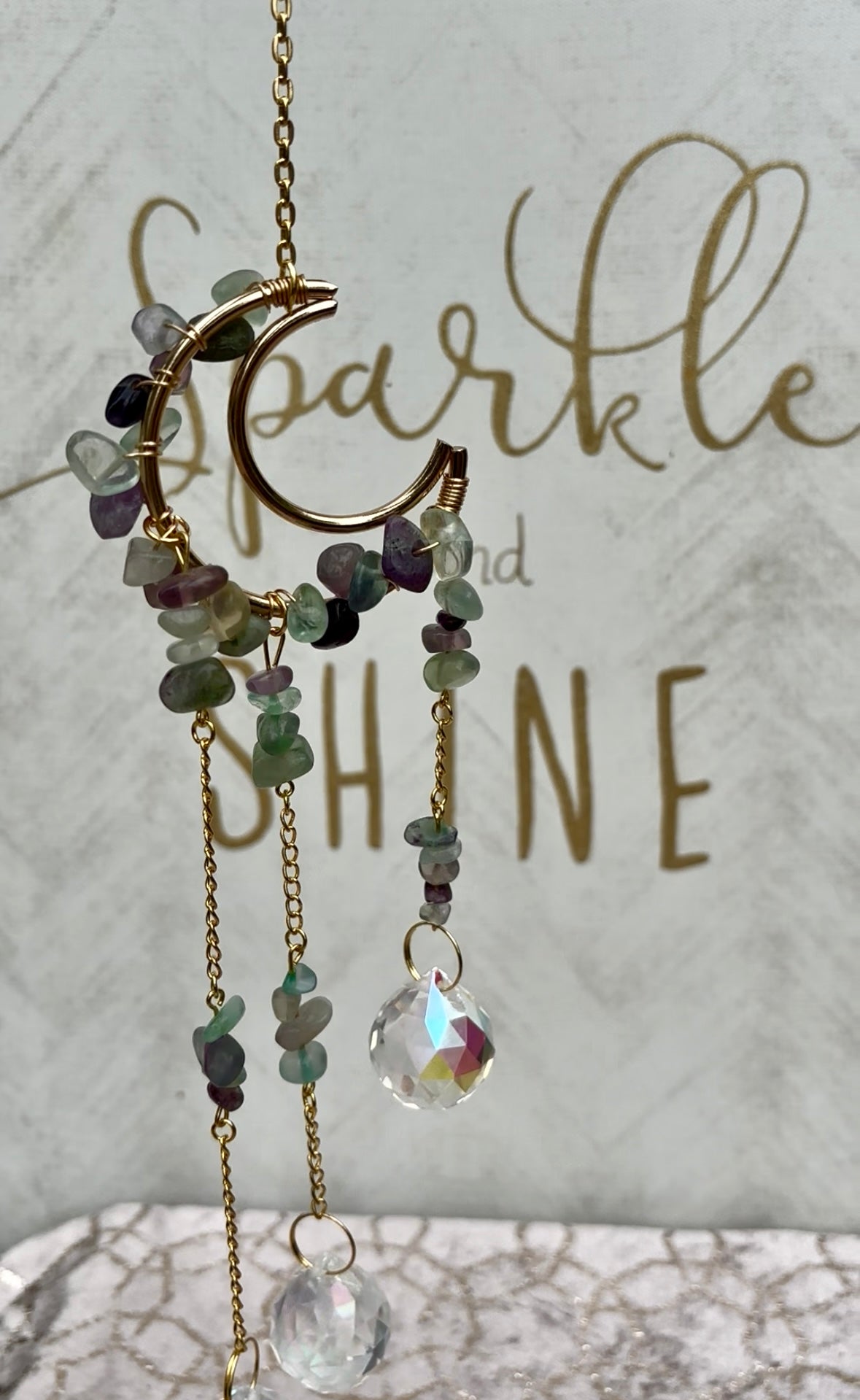 Crystal Cresent Moon Suncatchers