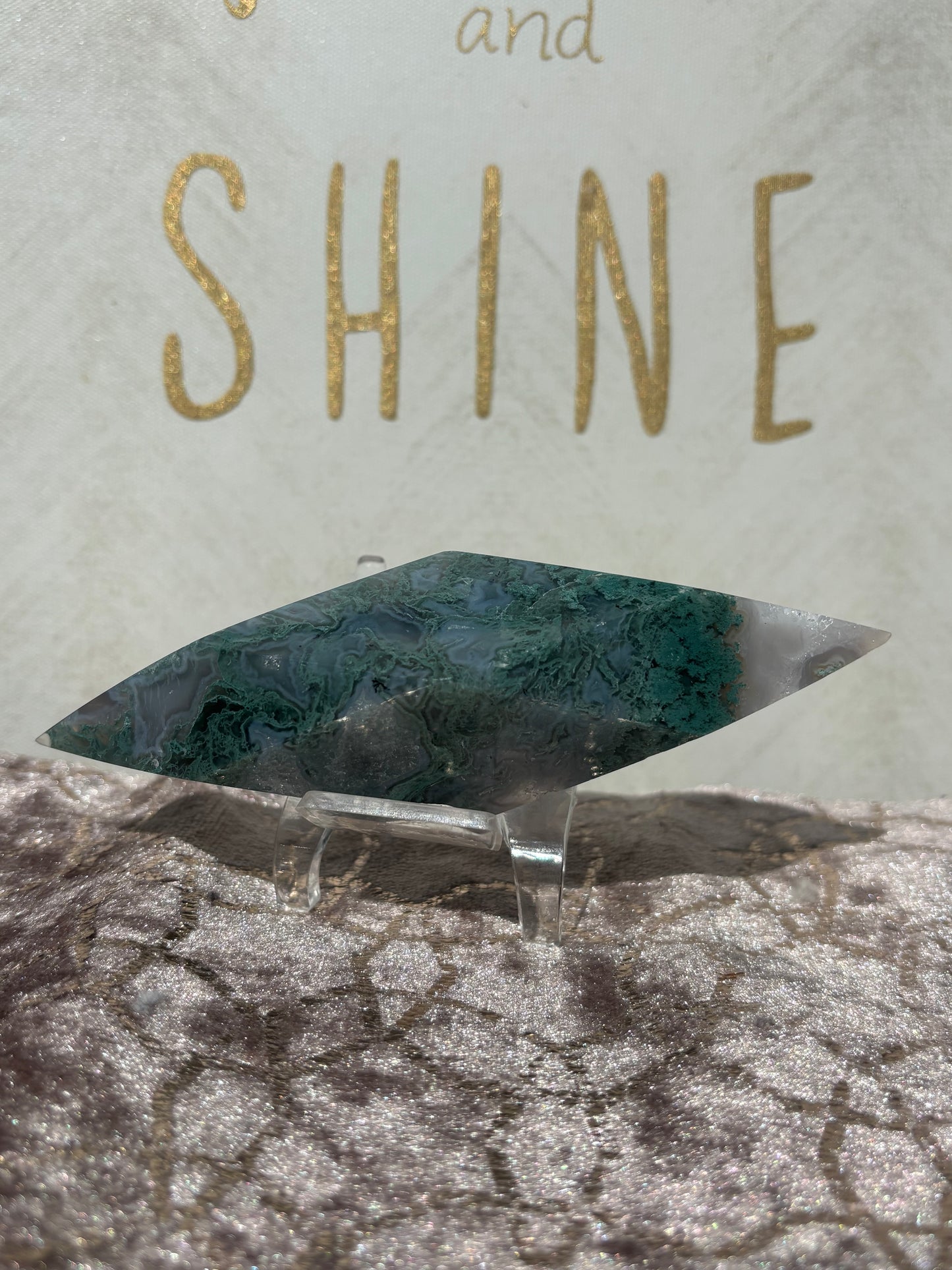 Moss Agate Prism Crystal