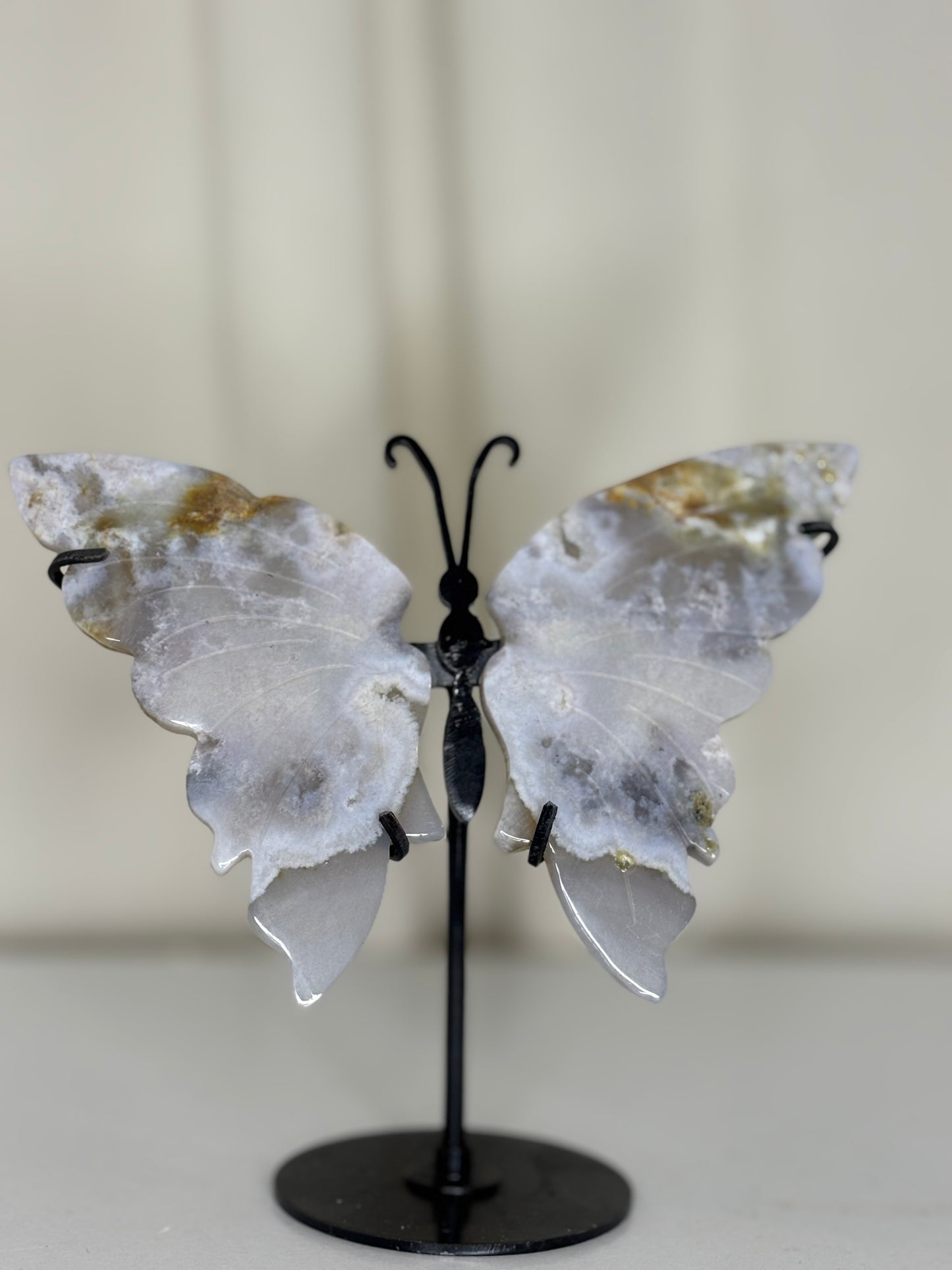 Agate Butterfly Wings on Stand