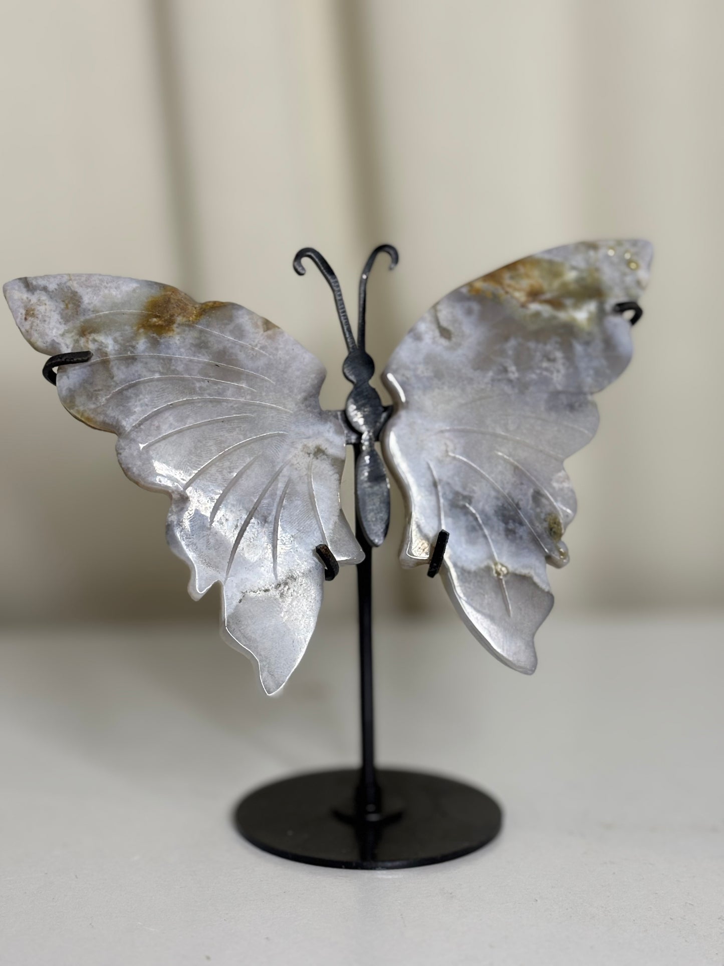 Agate Butterfly Wings on Stand