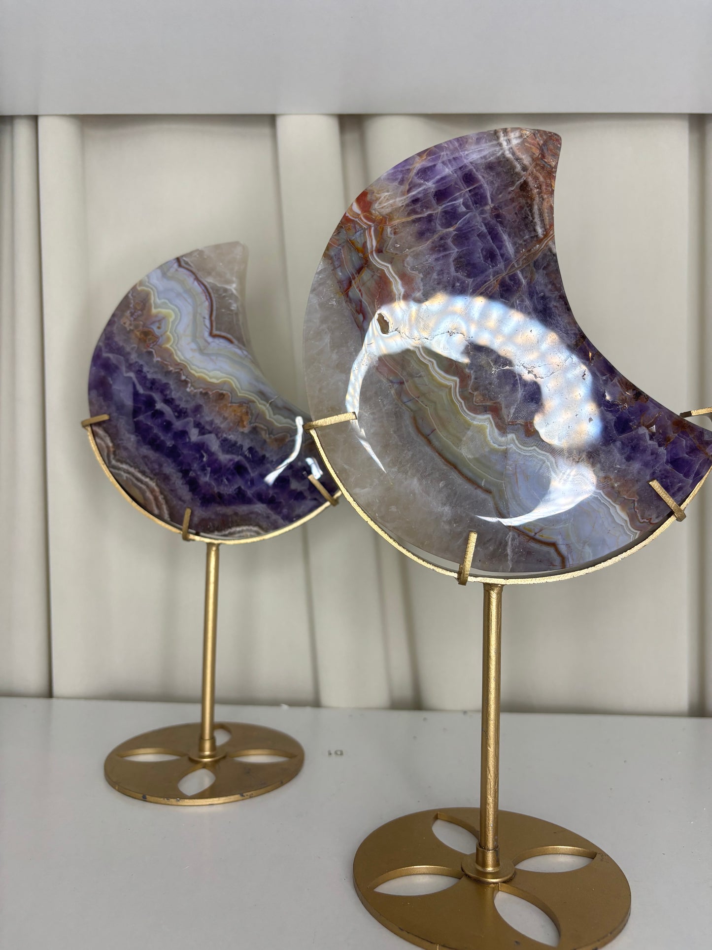 Boho Amethyst Moon on Gold Stand| Crazy Lace x Amethyst