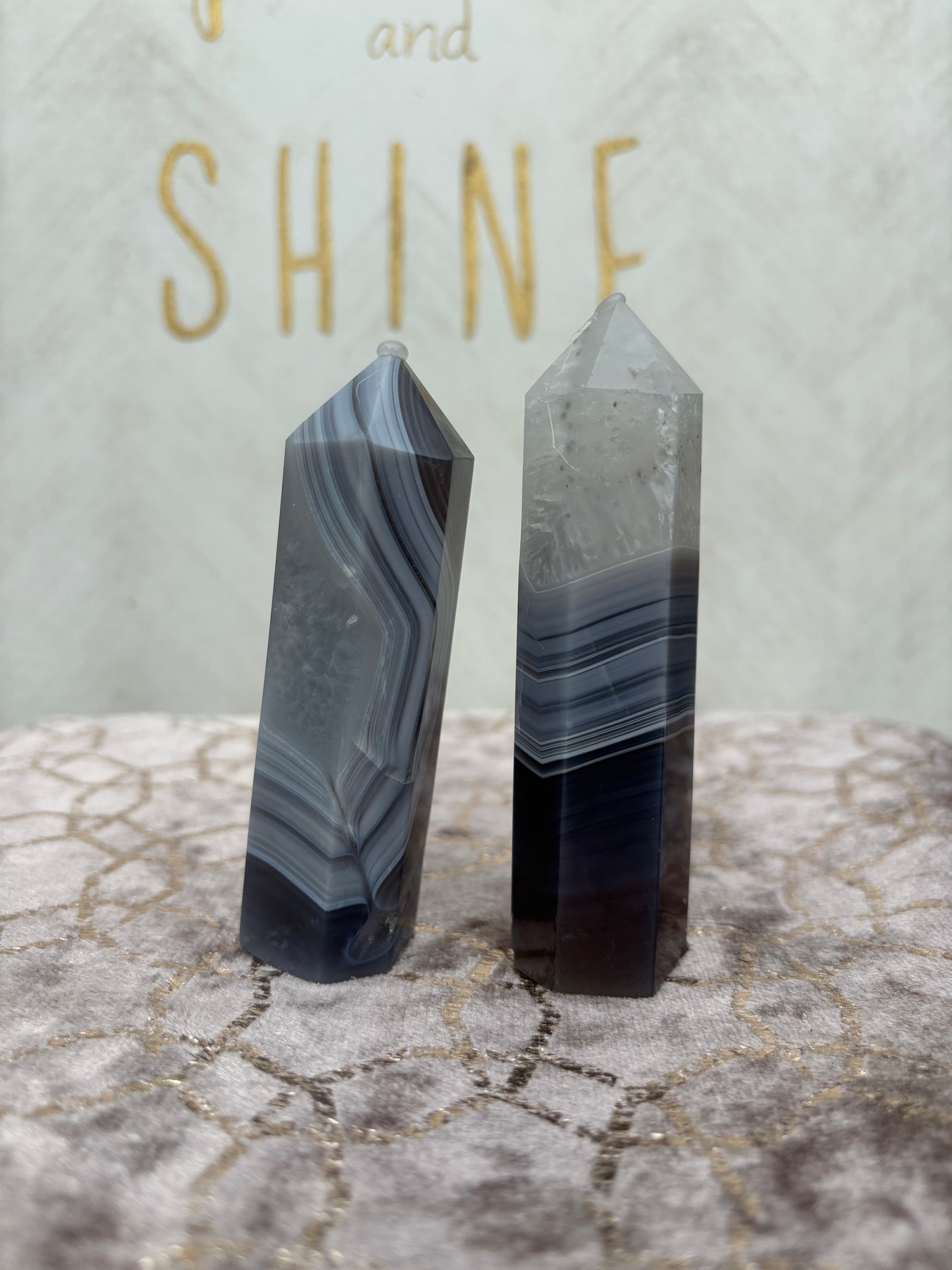 Elegant Banded Agate Towers