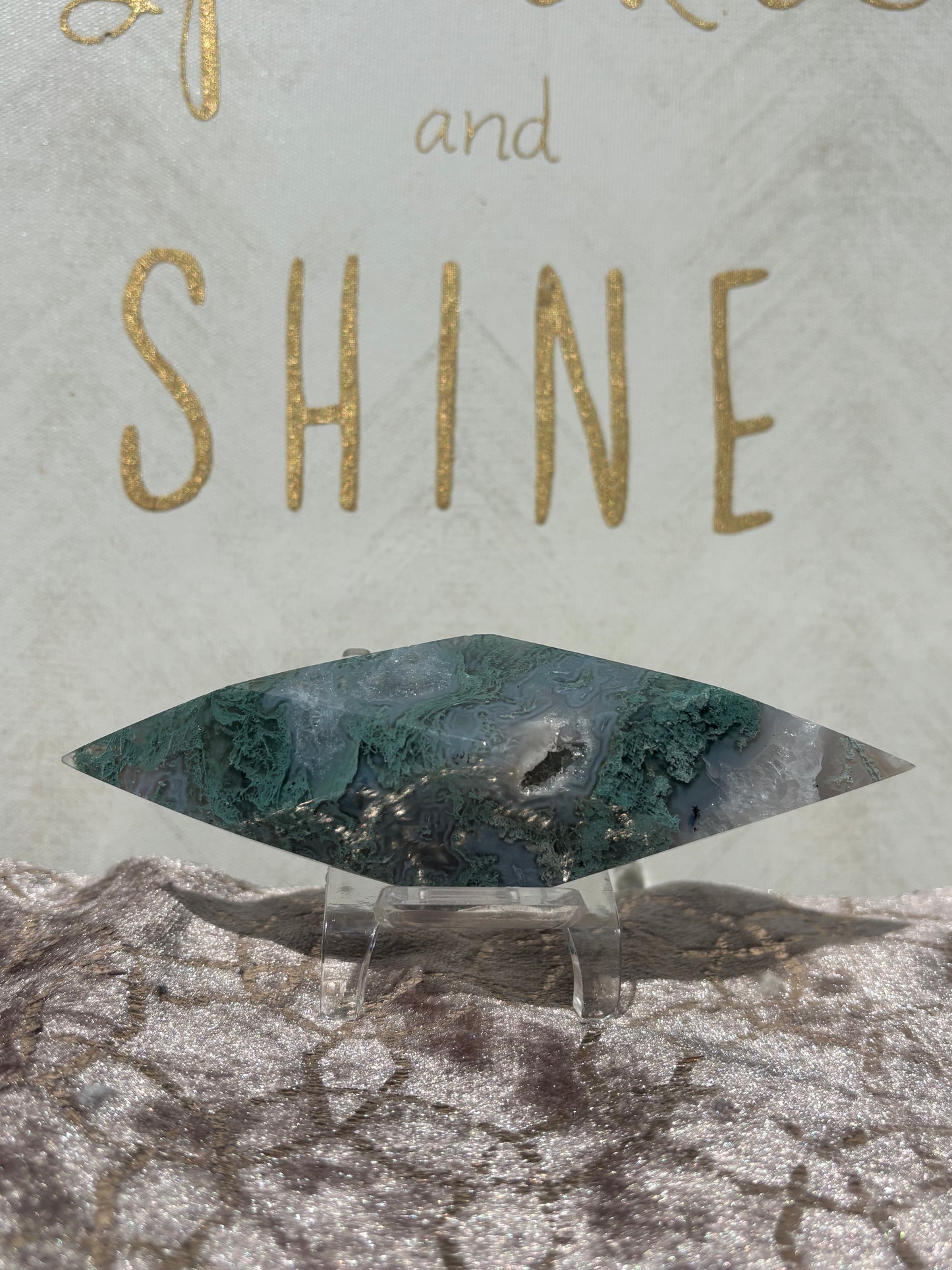 Moss Agate Prism Crystal
