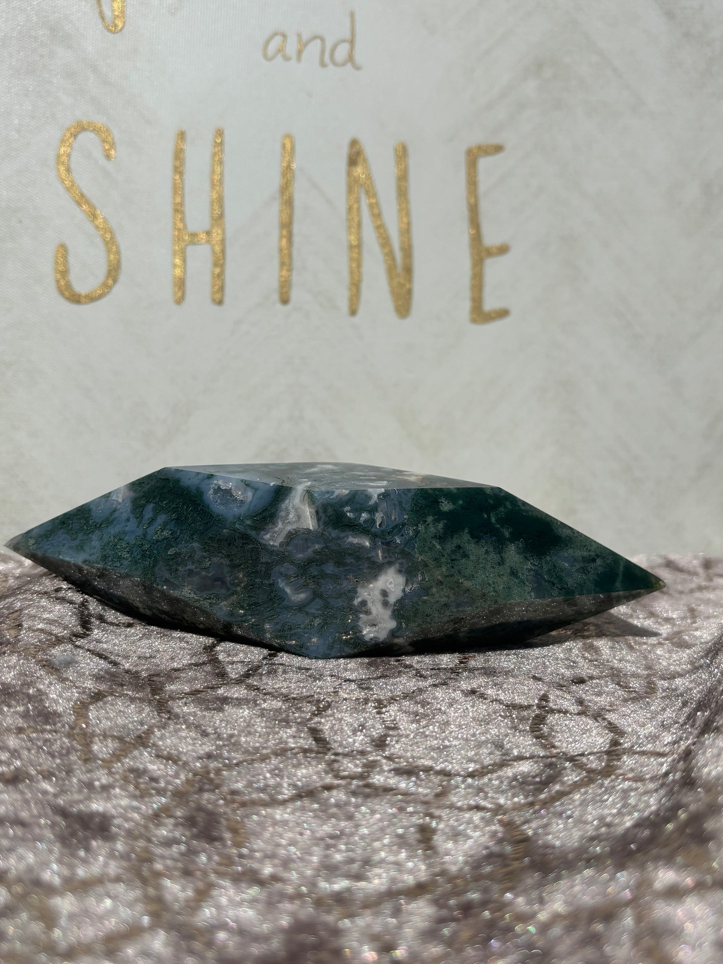 Moss Agate Prism Crystal