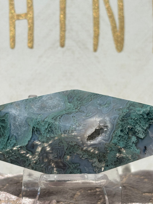 Moss Agate Prism Crystal