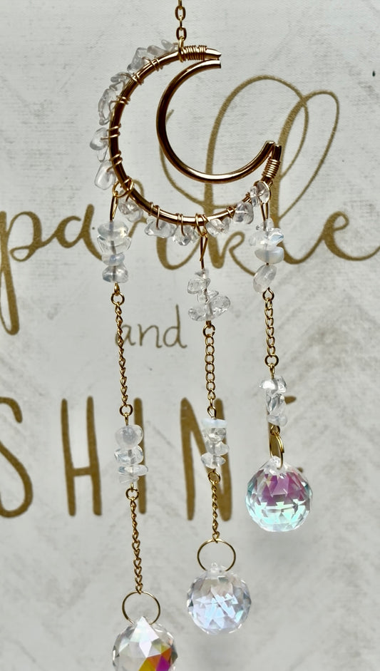 Crystal Cresent Moon Suncatchers