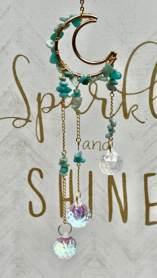 Crystal Cresent Moon Suncatchers
