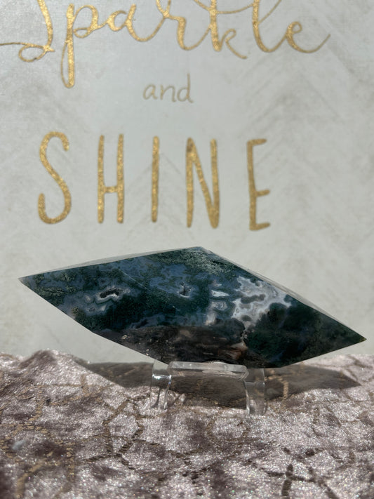 Moss Agate Prism Crystal