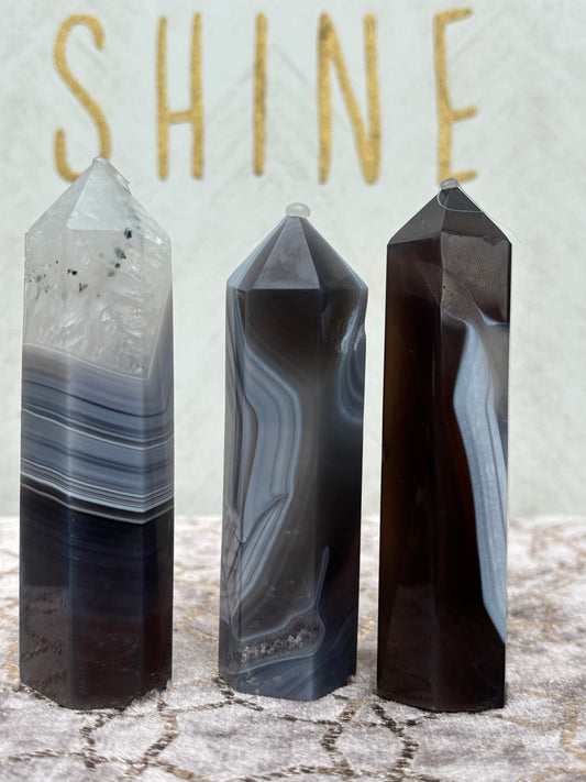 Elegant Banded Agate Towers